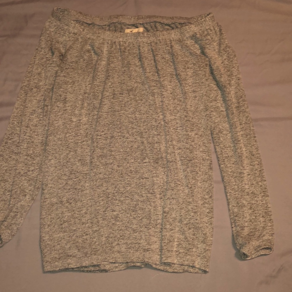 GREY OFF THE SHOULDER LONG SLEEVE